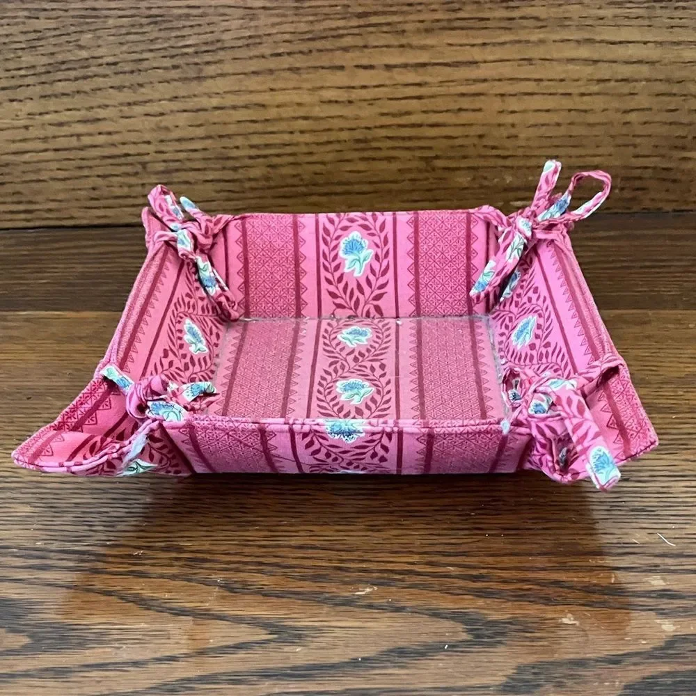 Vintage Cloth Covered Basket Box